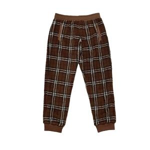 New Burberry Check Fleece Pants Size Medium